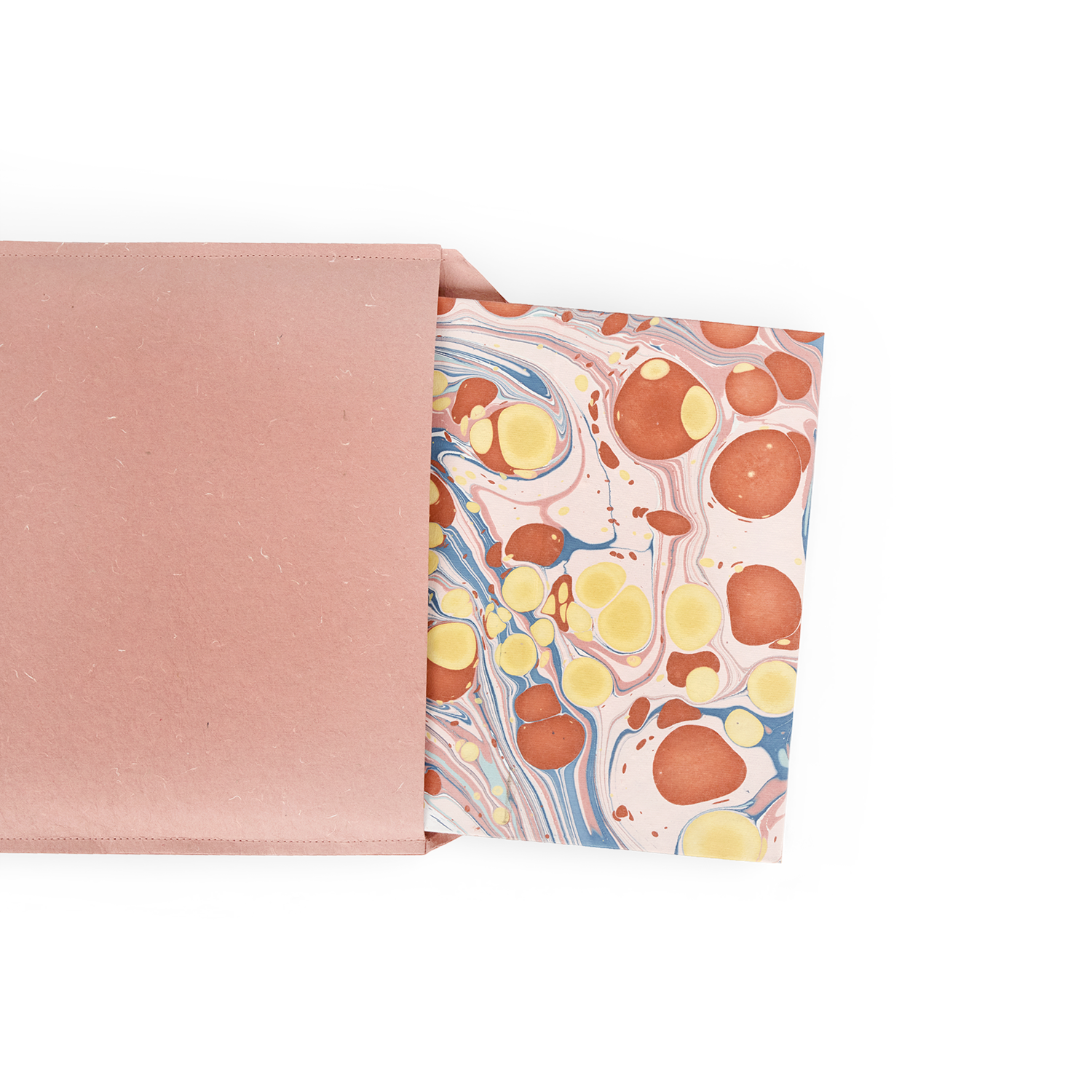 Sunset Stone – Hand Marbled Scalloped Basket (9.5" W x 9.5" D x 10.5" H.)