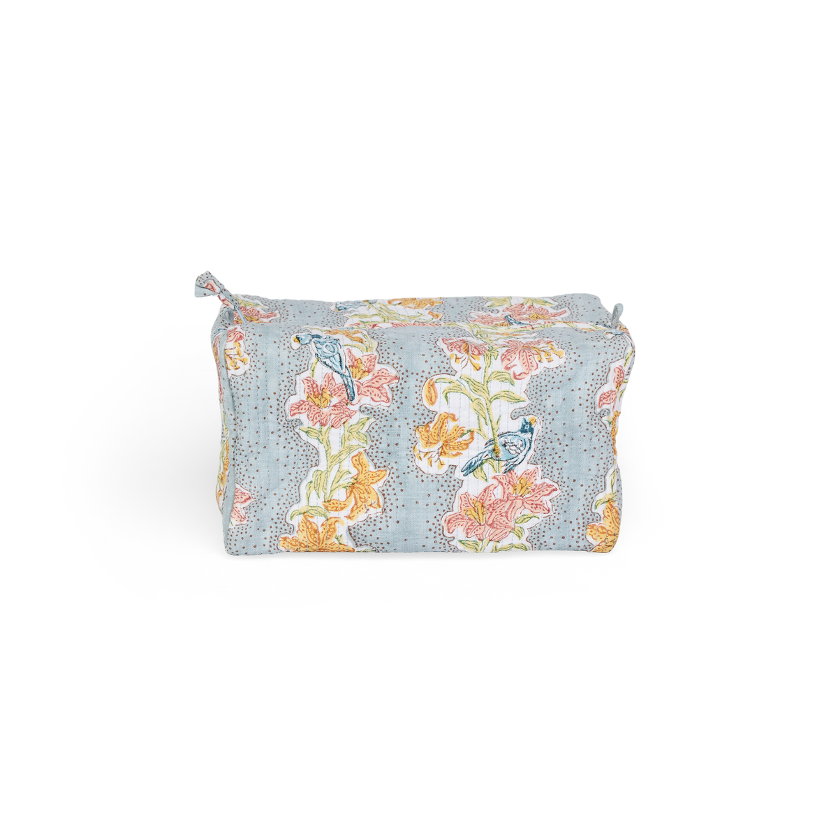 Sky Garden – Quilted Beauty Bag Medium – 8.5" × 4" × 3.5"