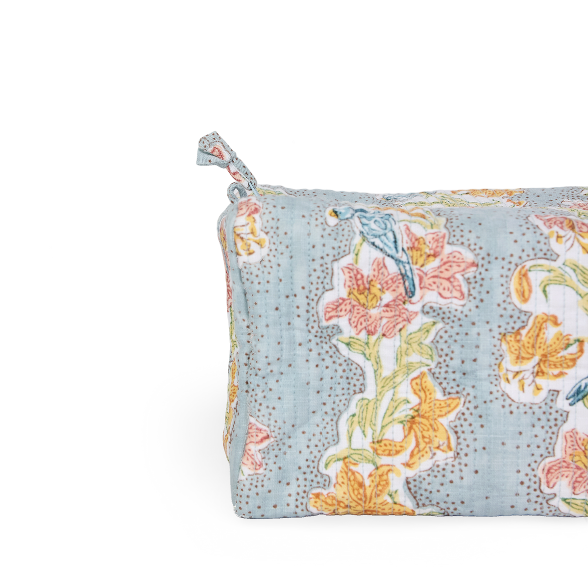 Sky Garden – Quilted Beauty Bag Medium – 8.5" × 4" × 3.5"