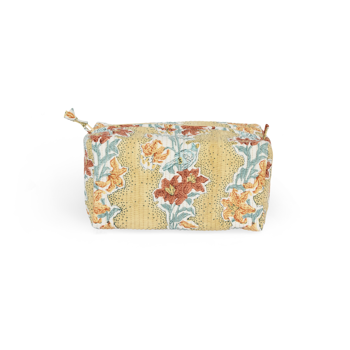 Earth Garden – Quilted Beauty Bag Medium – 8.5" × 4" × 3.5"