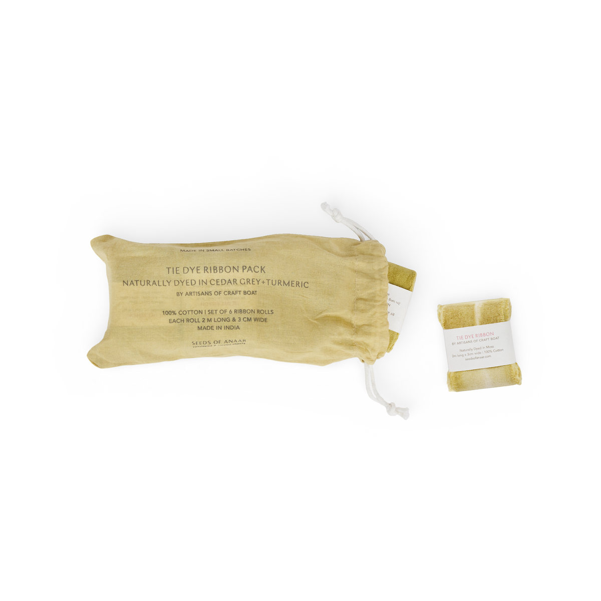 Moss – Natural Cotton Ribbon Pack (Set of 6)