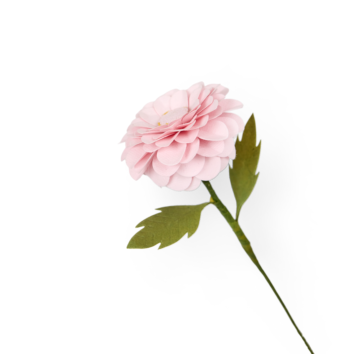 Blush Dahlia – Handcrafted Paper Flower Stick (Approx. 2.5" W x 9" H)