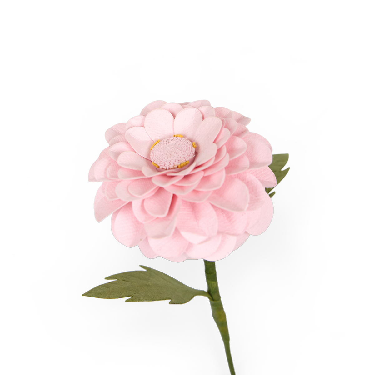 Blush Dahlia – Handcrafted Paper Flower Stick (Approx. 2.5" W x 9" H)