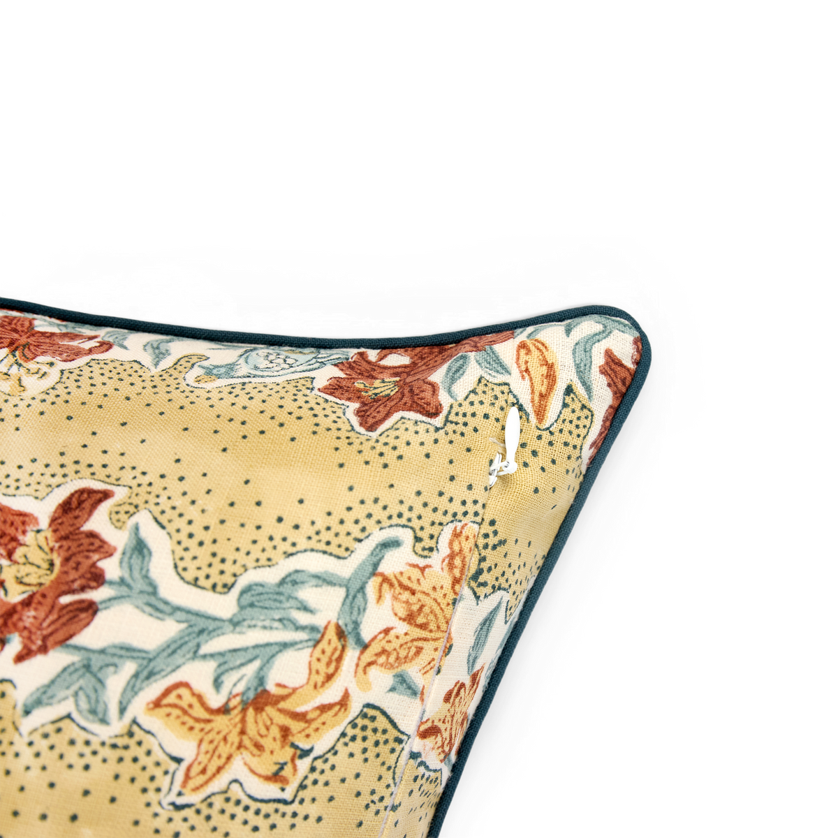 Amber Garden – Hand Block Printed Linen Pillow Cover (20" x 20")