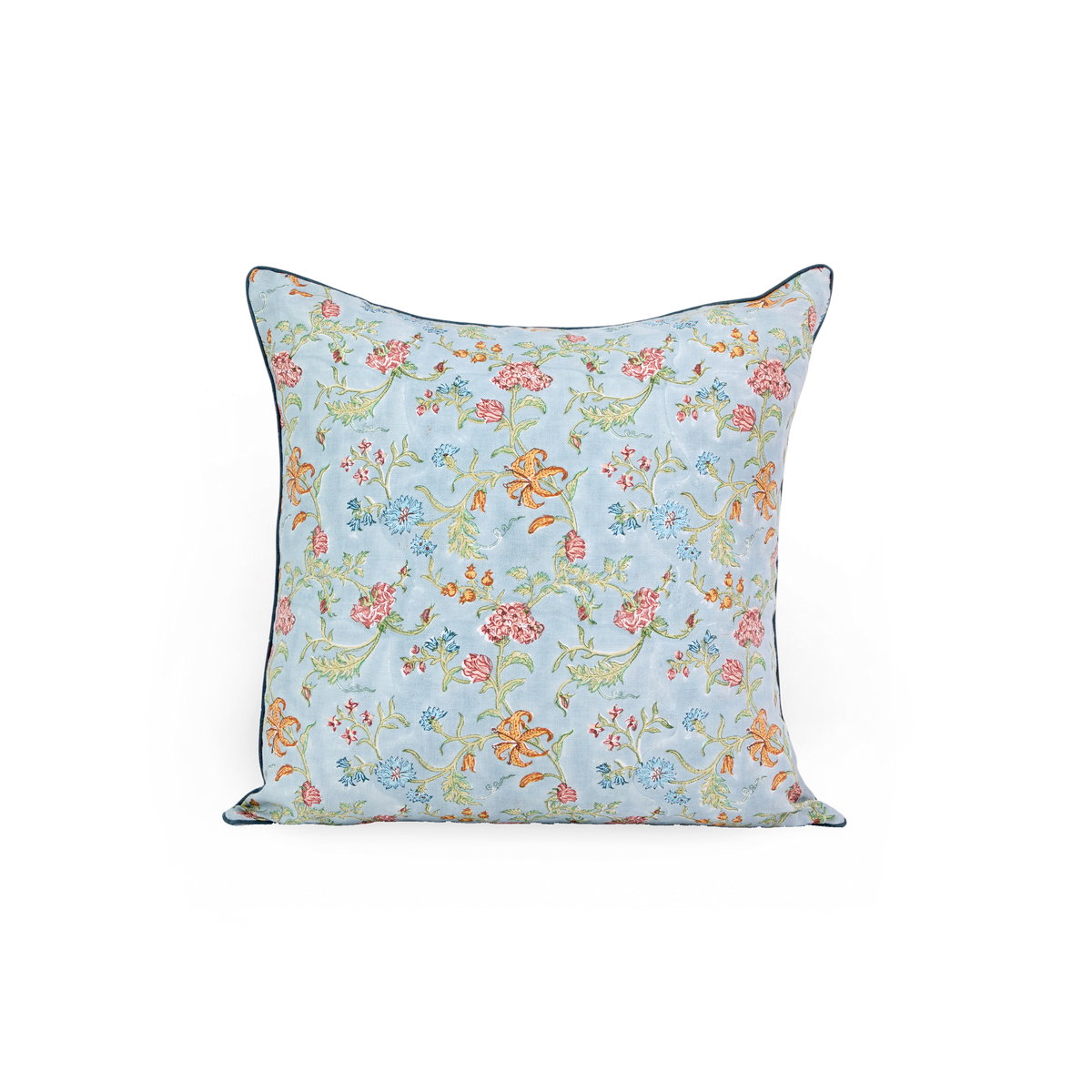 Neel Bagh – Hand Block Printed Linen Pillow Cover (20" x 20")