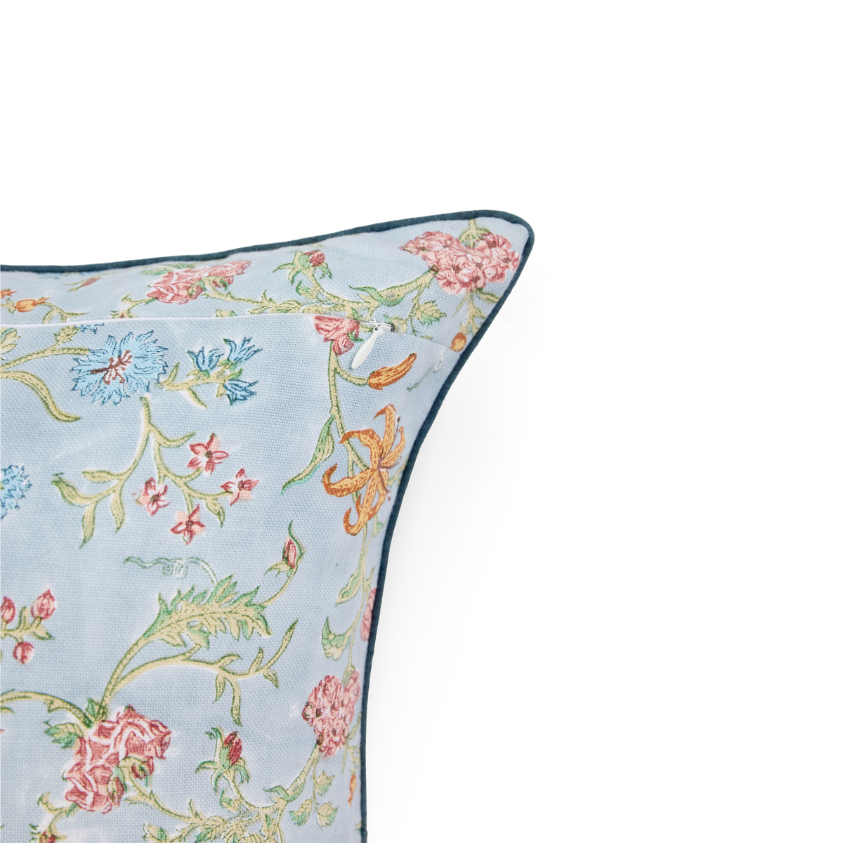 Neel Bagh – Hand Block Printed Linen Pillow Cover (20" x 20")