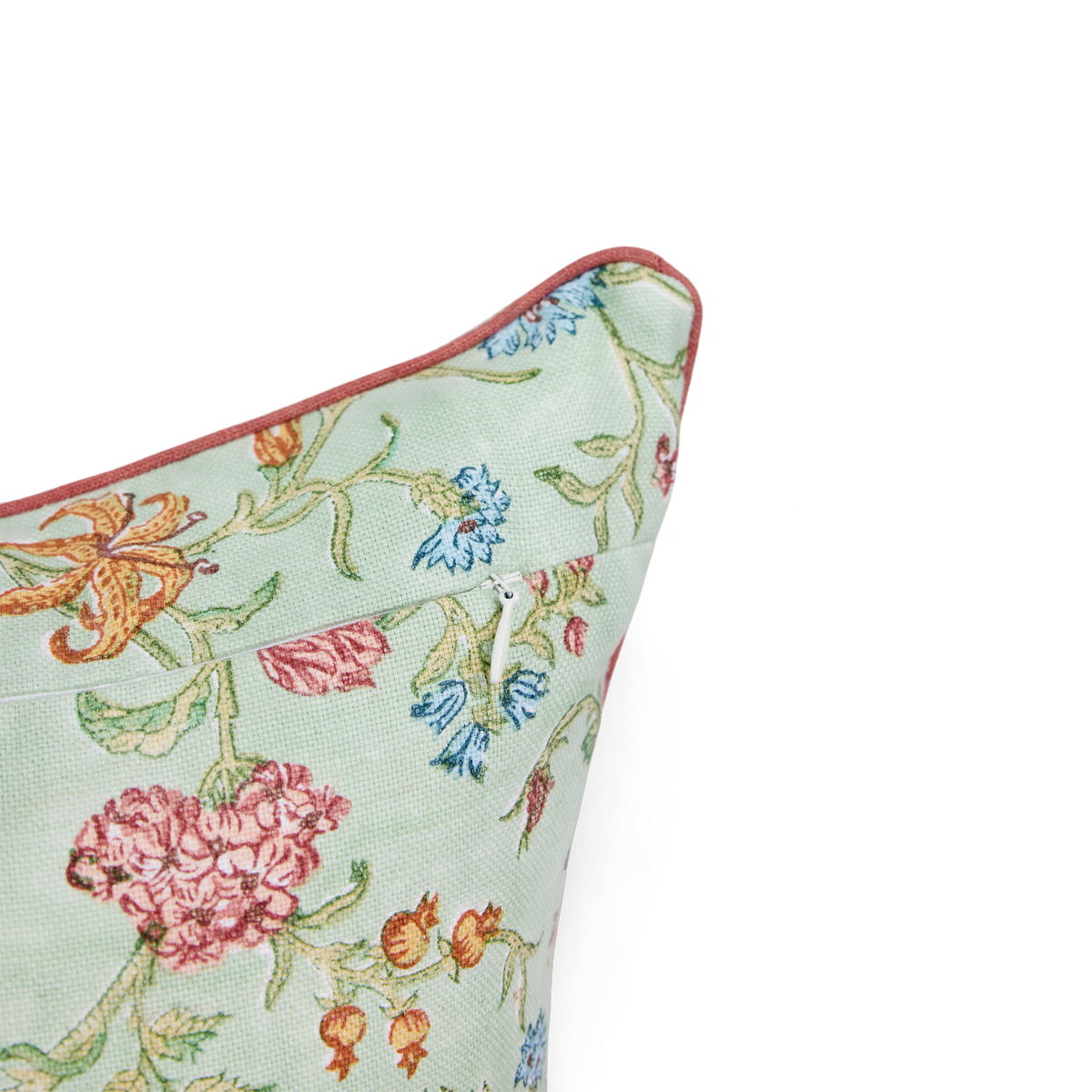 Spring Meadow– Hand Block Printed Linen Pillow Cover (20" x 20")
