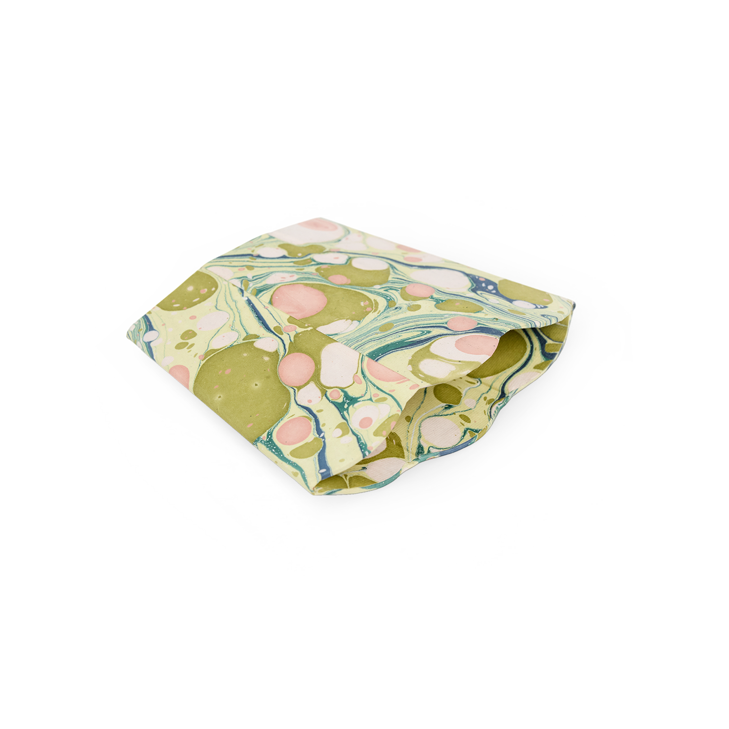 Meadow Blush – Hand Marbled Scalloped Pen Pot (3.25" W x 3.25" D x 4.5" H )