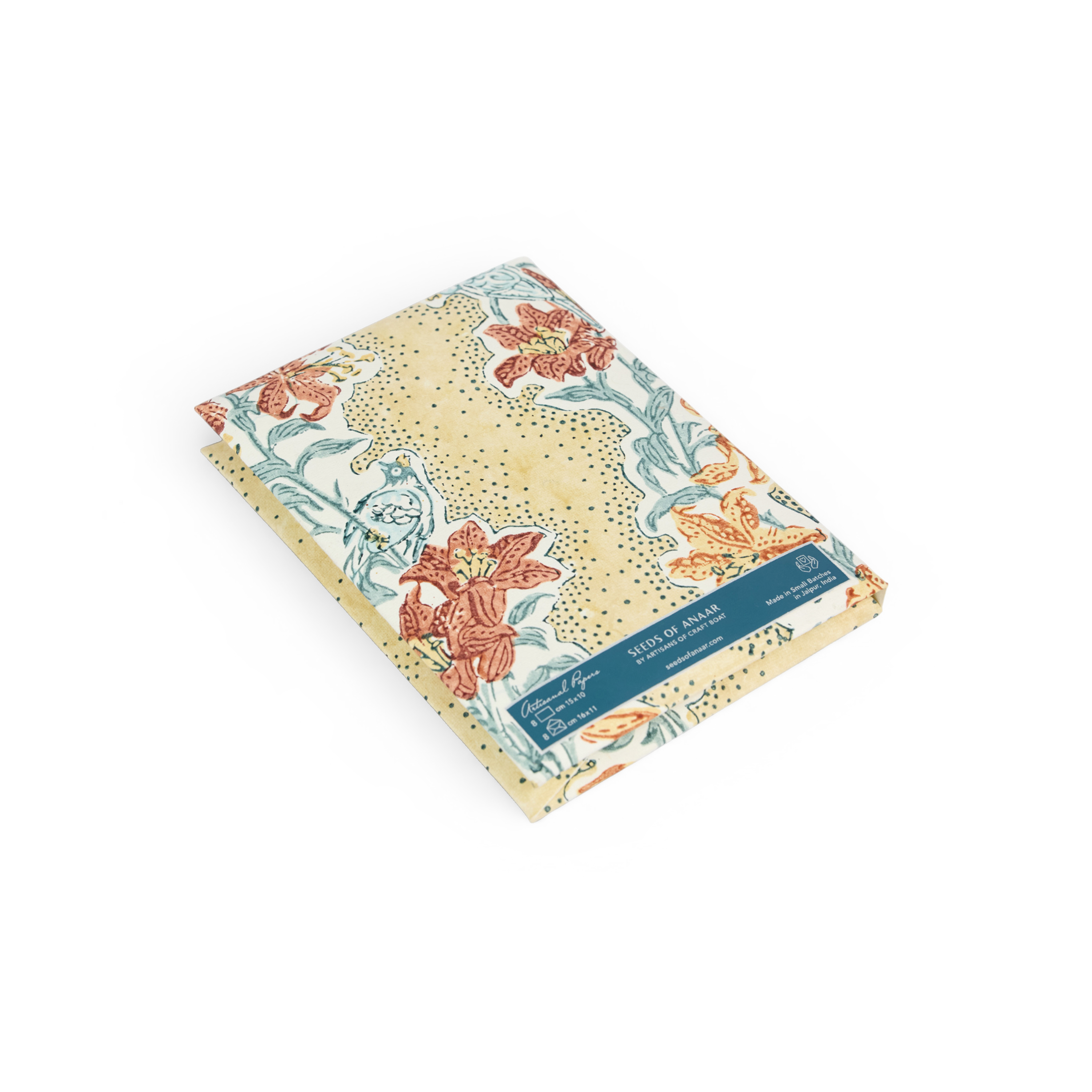 Earth Garden– Hand Printed Greeting Card Folder Set (6” x 4” | 100% Recycled Cotton Paper)