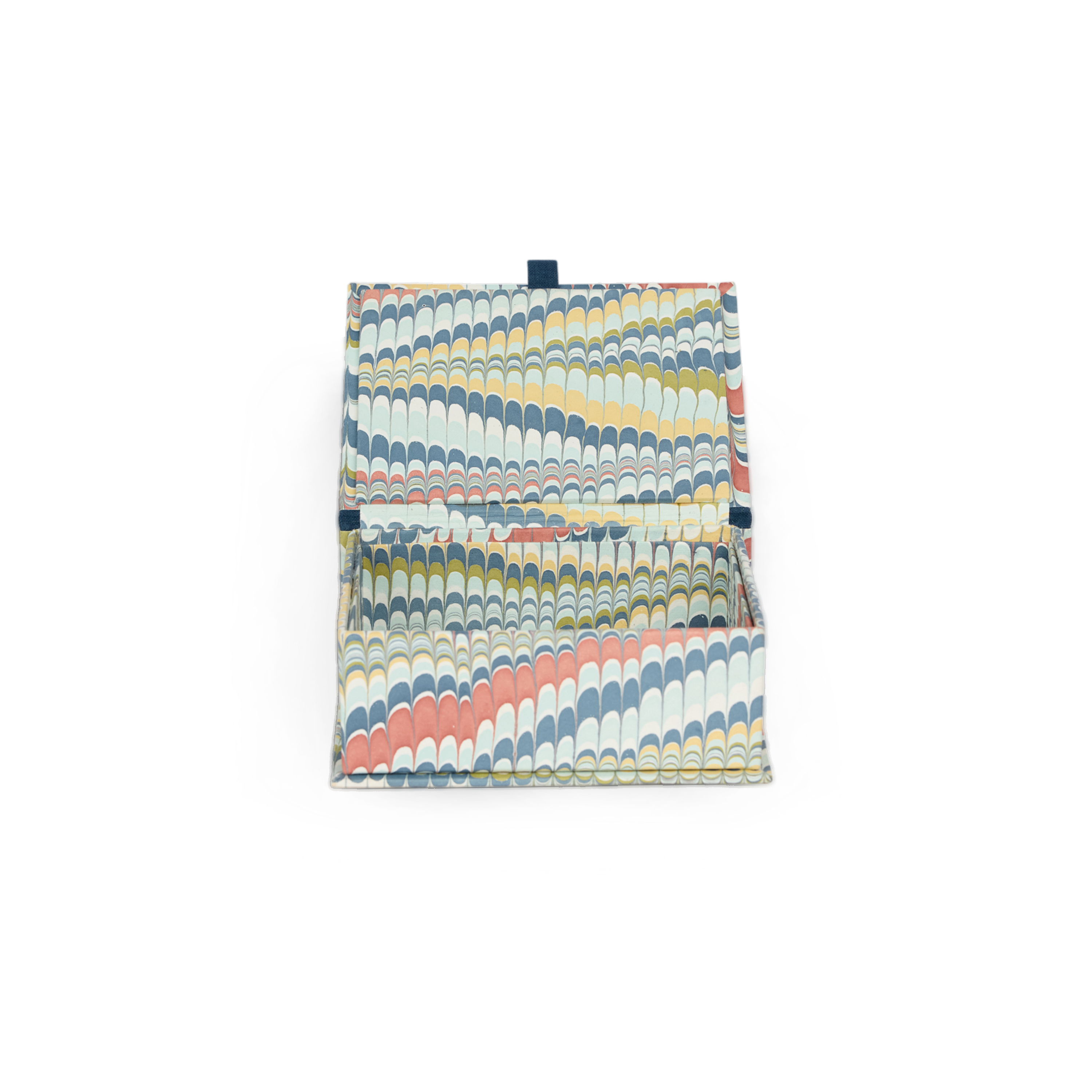 Ocean Wave – Hand Marbled Keepsake Box (6.75” x 5” x 2.75” | 100% Recycled Cotton Paper)