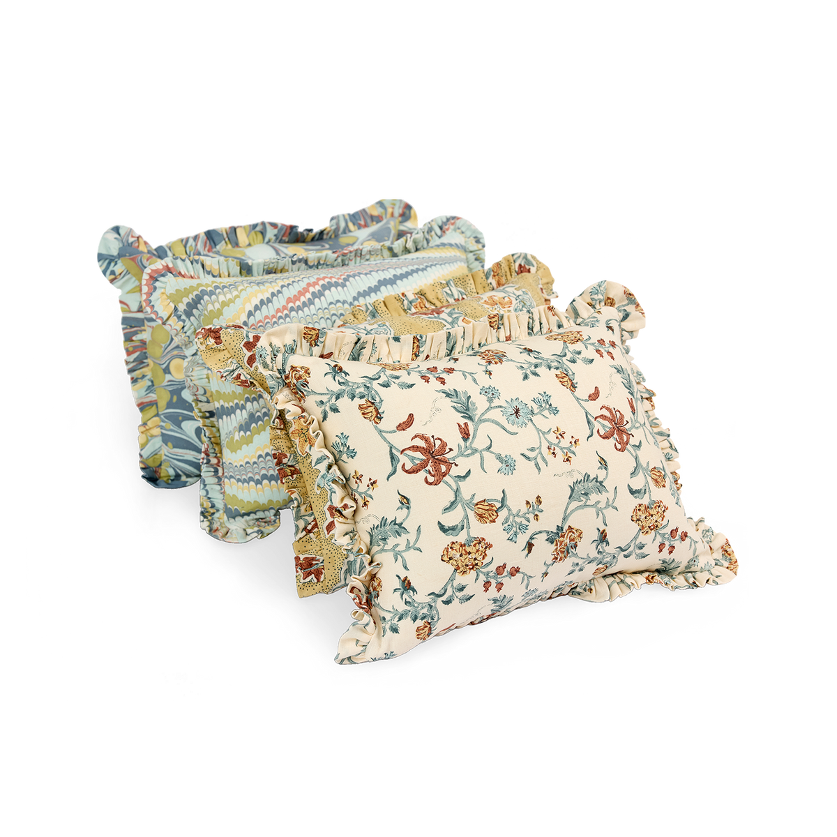 Amber Garden – Hand Block Printed Linen Pillow Cover (12" x 16")