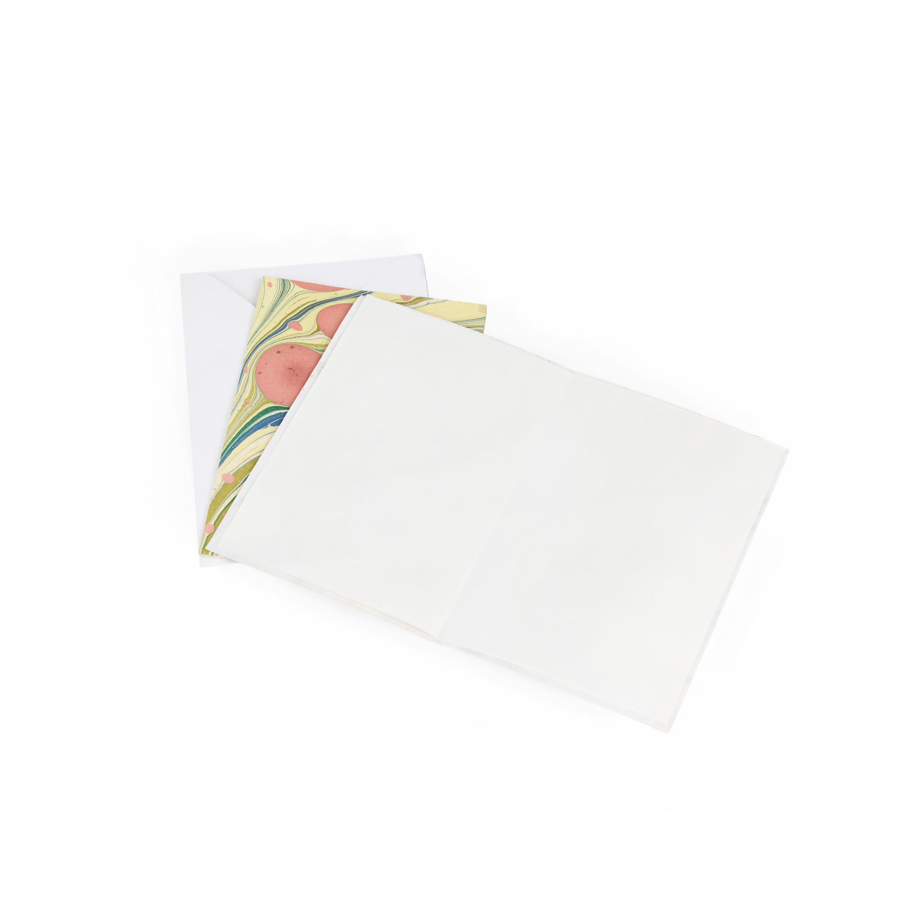 Meadow Swirl – Hand Marbled Greeting Card Folder Set (6” x 4” | 100% Recycled Cotton Paper)