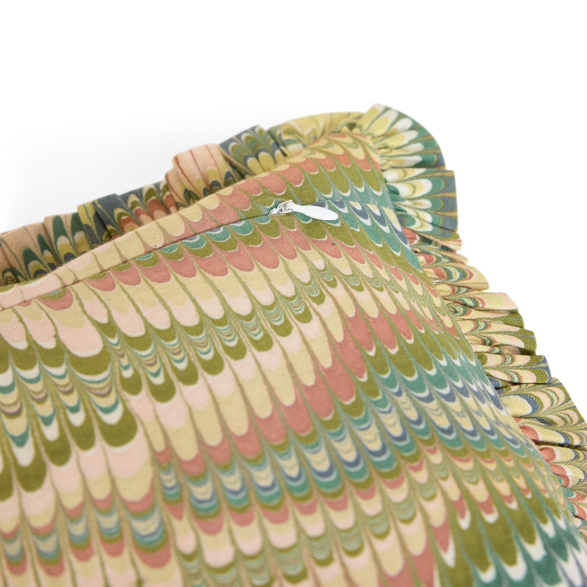 Meadow Wave – Hand Marbled Cotton Pillow Cover 12" x 16"