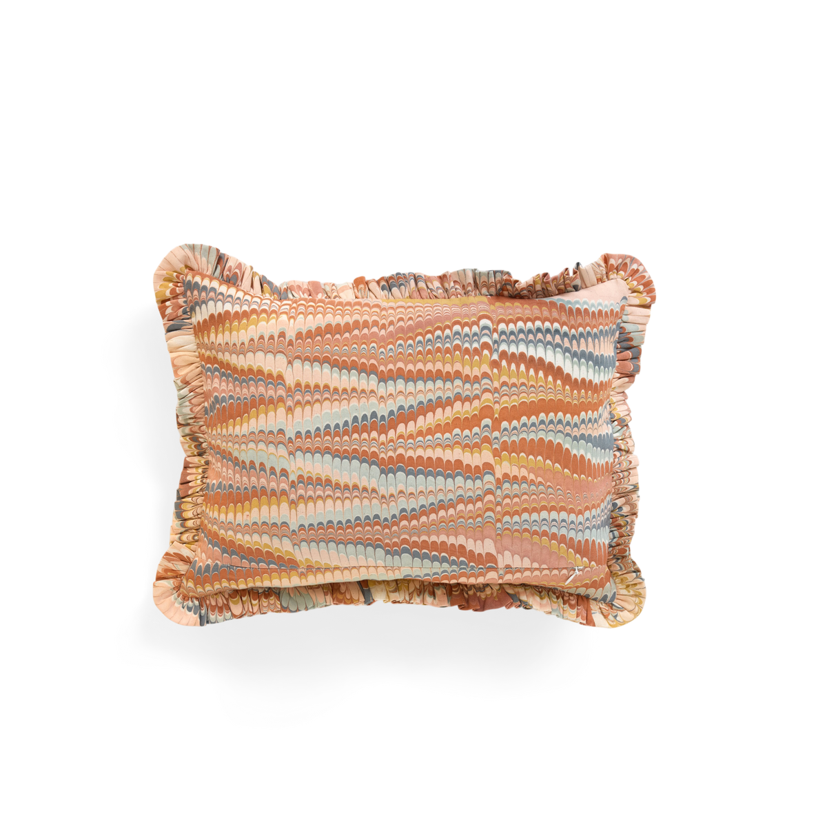 Sunset Wave – Hand Marbled Cotton Pillow Cover 12" x 16"