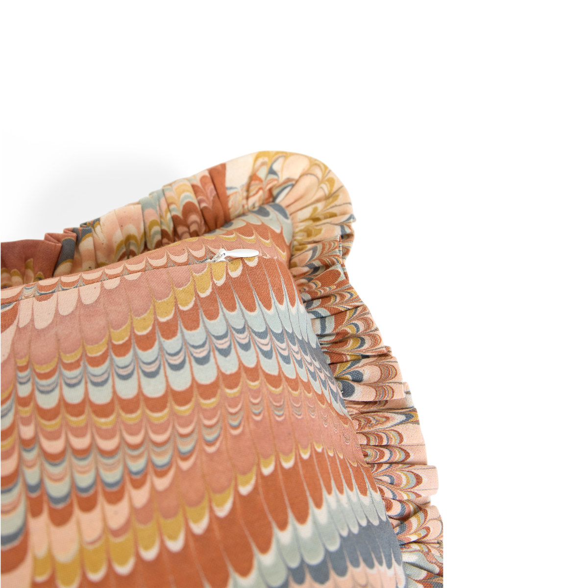 Sunset Wave – Hand Marbled Cotton Pillow Cover 12" x 16"