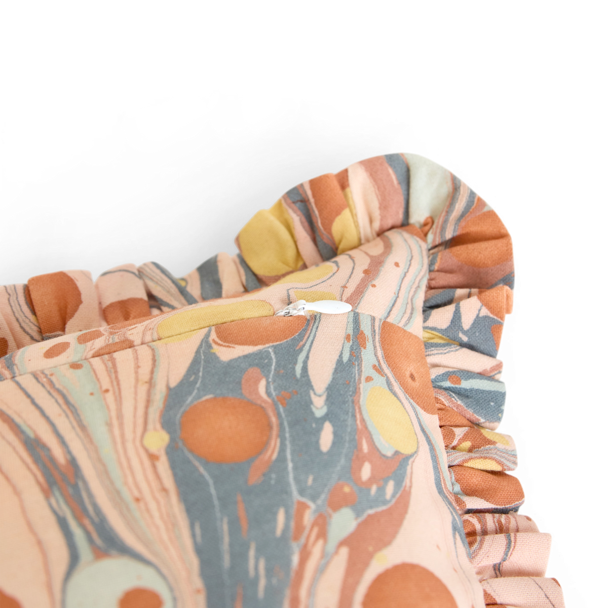 Sunset Stone – Hand Marbled Cotton Pillow Cover (12" x 16")