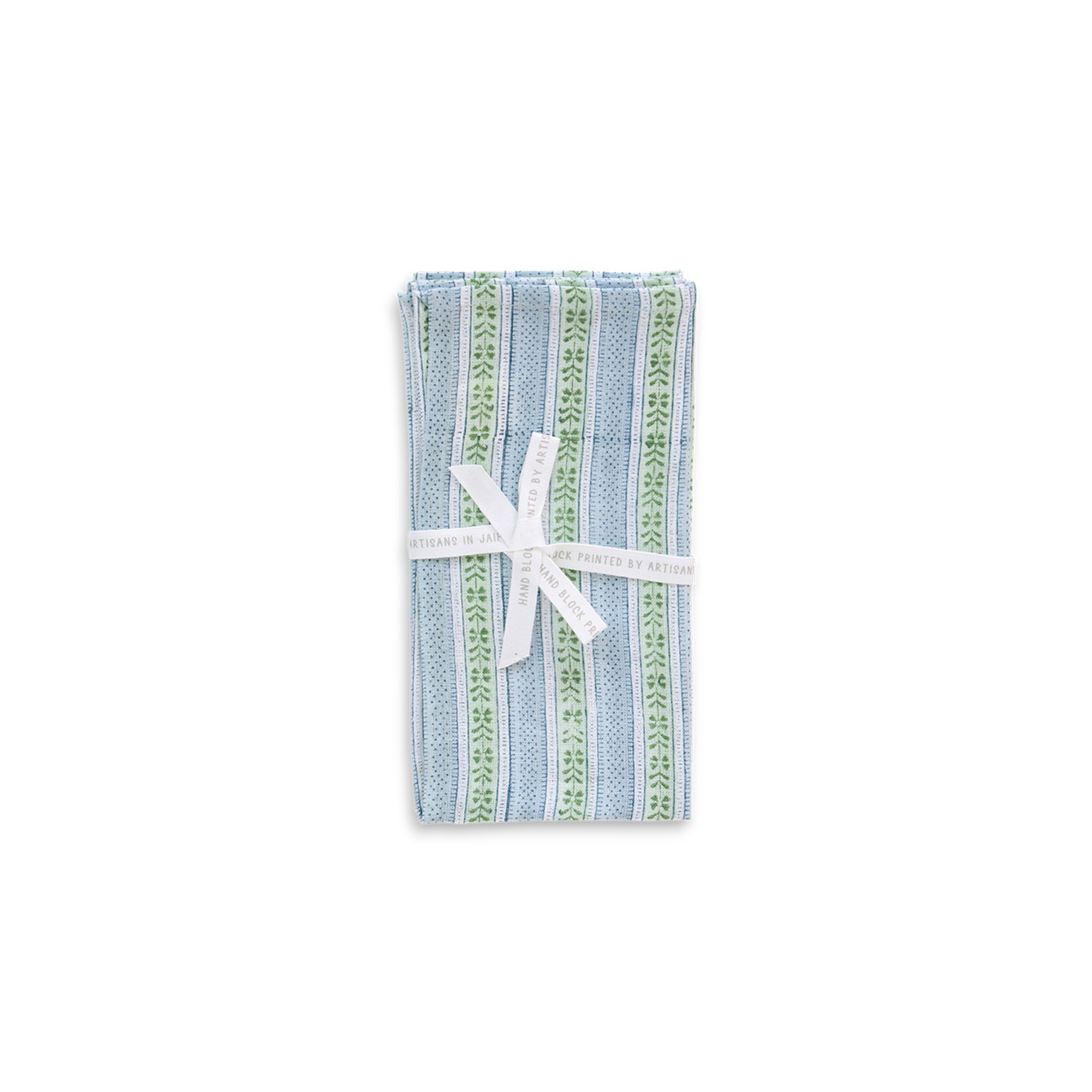 Sky Trail – Hand Block Printed Linen Napkin (Set of 2) (18" x 18")