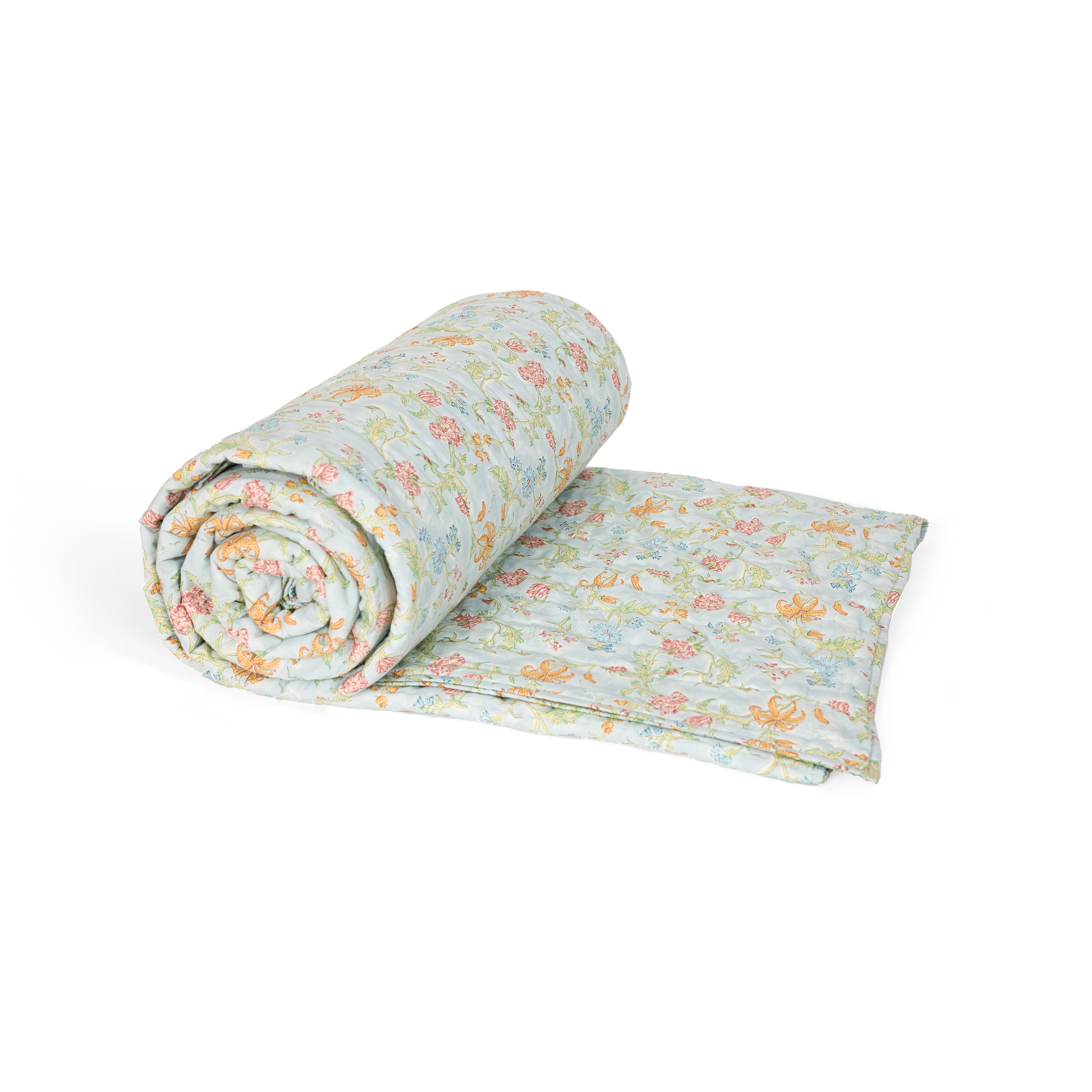 Neel Bagh - Reversible Hand Block Printed Cotton Quilt (90" x 108")
