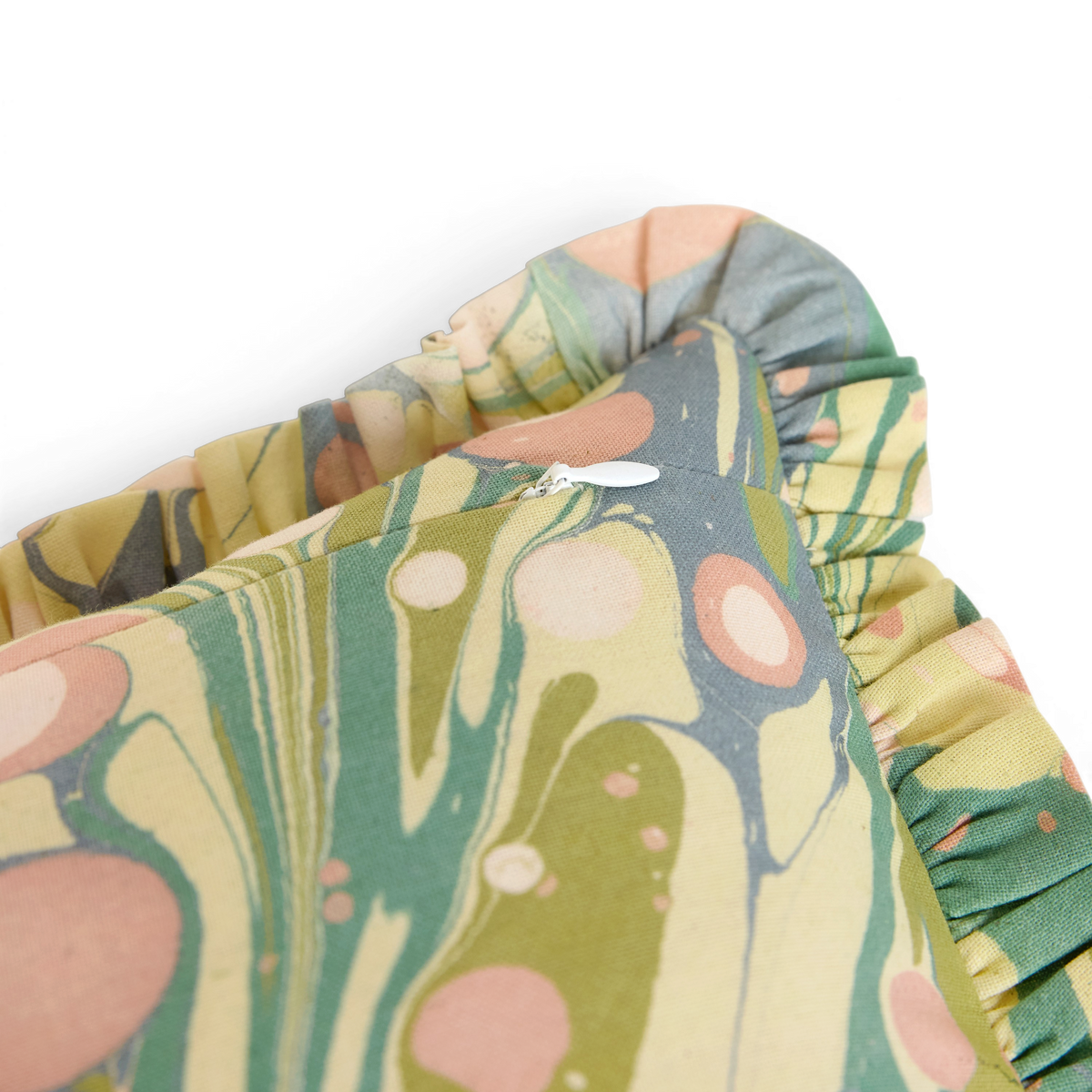 Meadow Stone – Hand Marbled Cotton Pillow Cover 12" x 16"