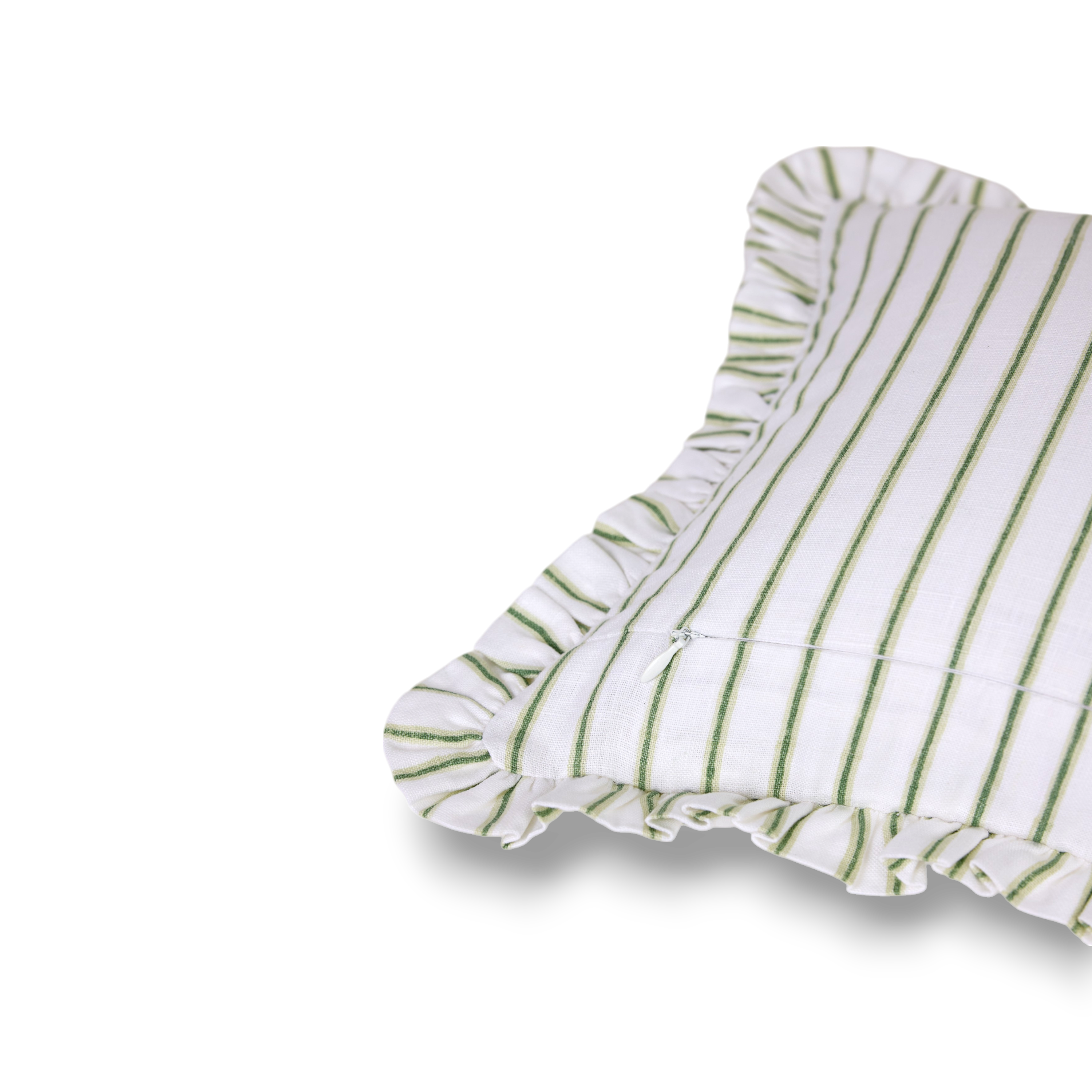 Stripe Frill – Hand Block Printed Linen Pillow Cover (12" x 16")