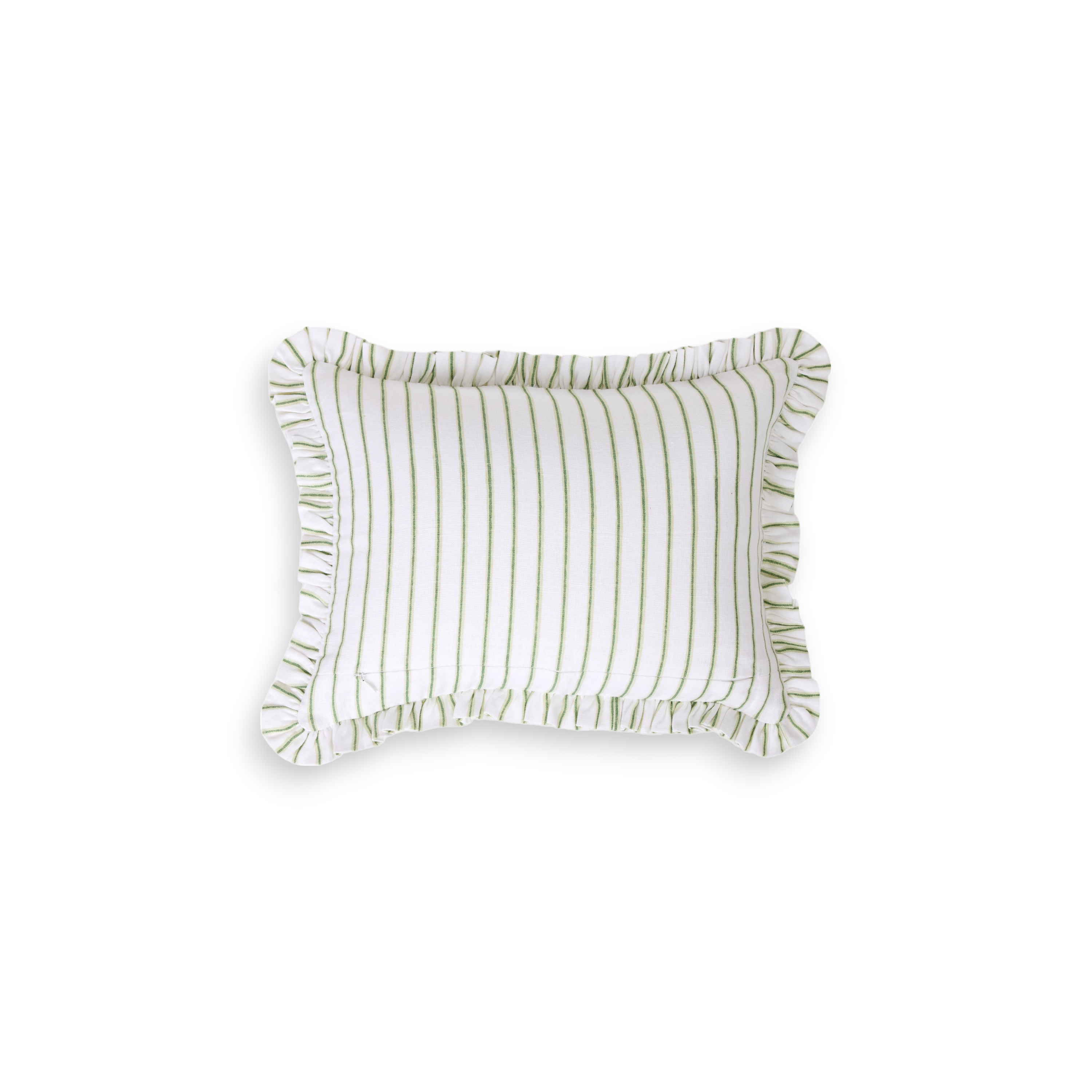 Stripe Frill – Hand Block Printed Linen Pillow Cover (12" x 16")
