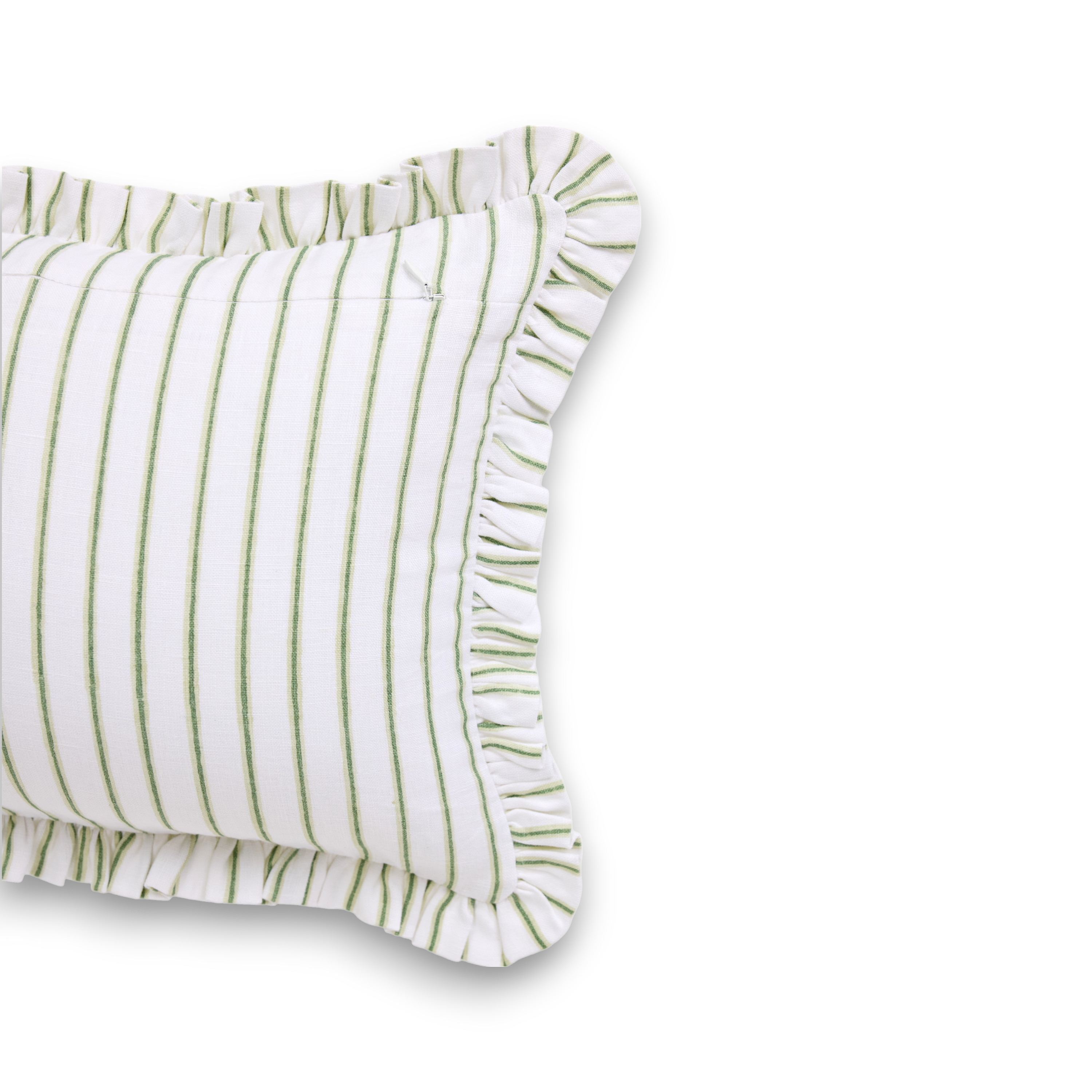 Stripe Frill – Hand Block Printed Linen Pillow Cover (12" x 16")