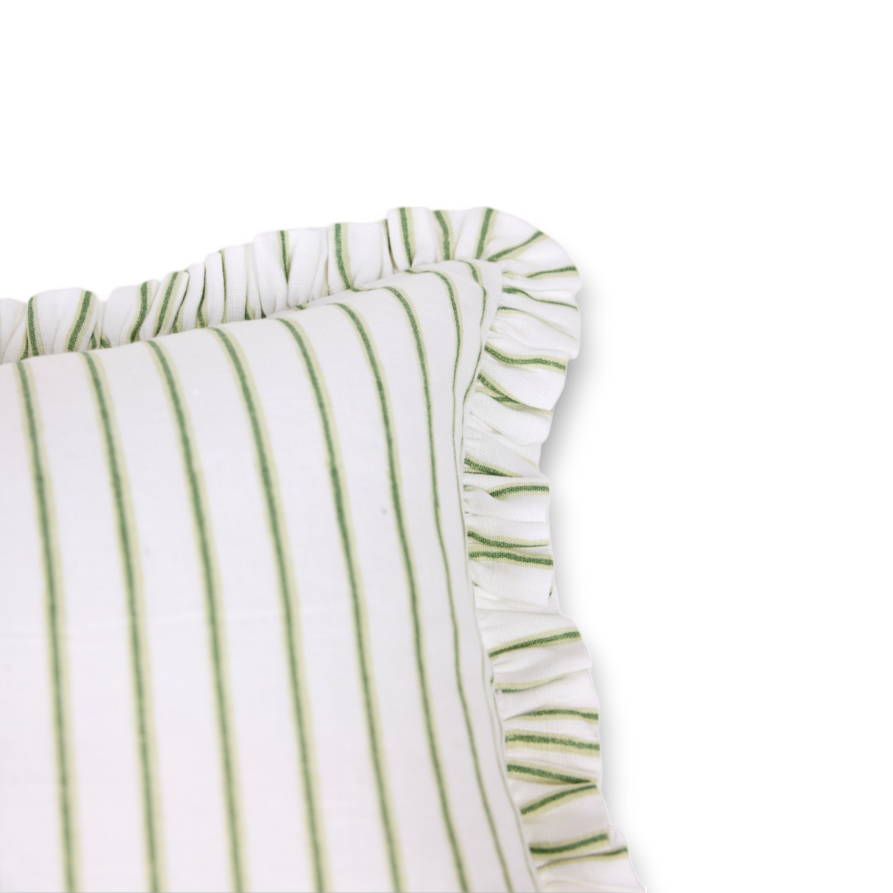 Stripe Frill – Hand Block Printed Linen Pillow Cover (12" x 16")