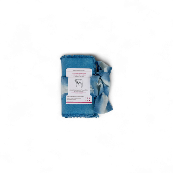 Indigo Deckle – Naturally Dyed Artist Paper Bundle - Small (3.5 x 2