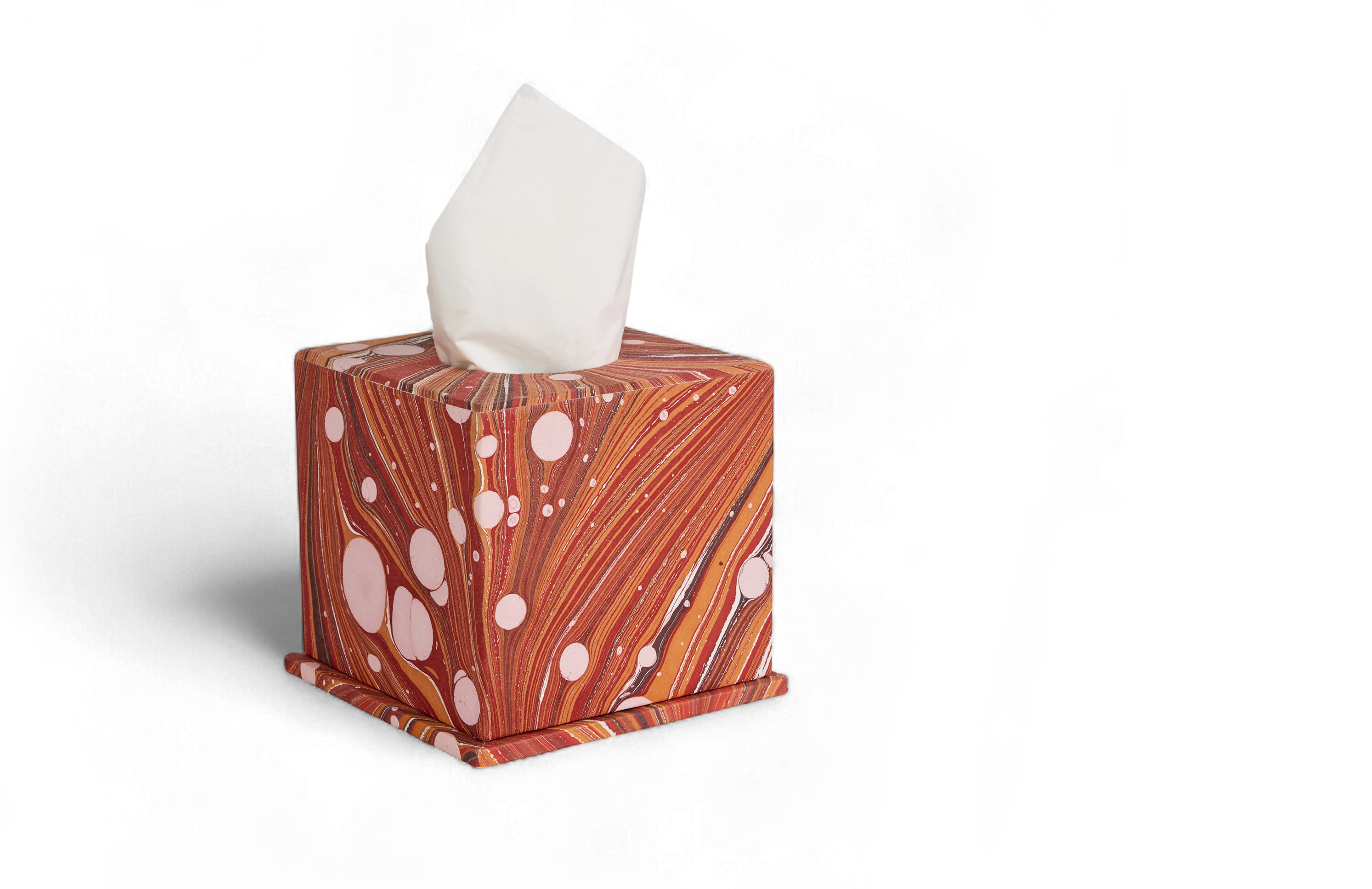 Terracotta Swirl – Tissue Box Cover (5.25” H x 5” W x 5” D)