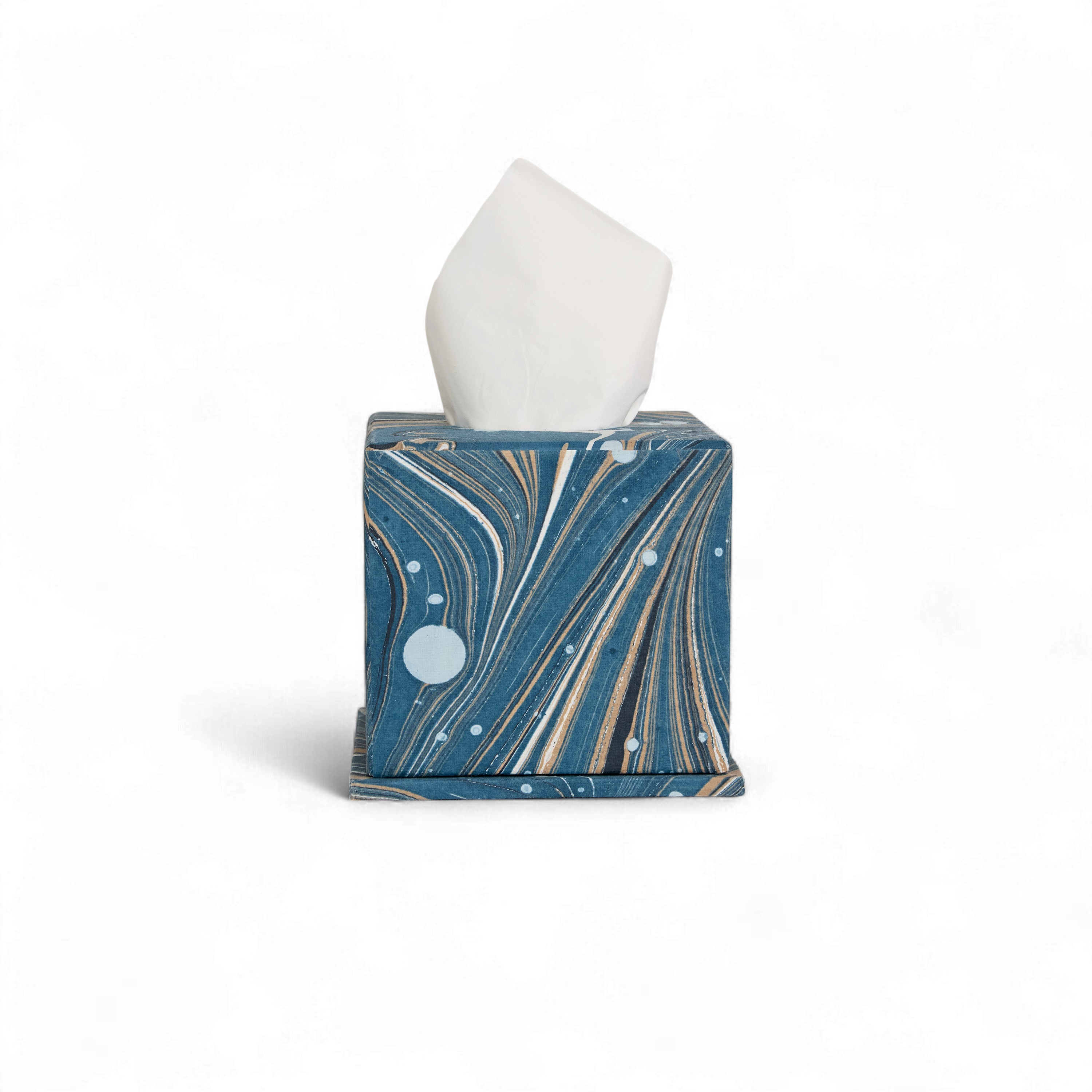 Celestial Marble – Tissue Box Cover in Celeste Blue