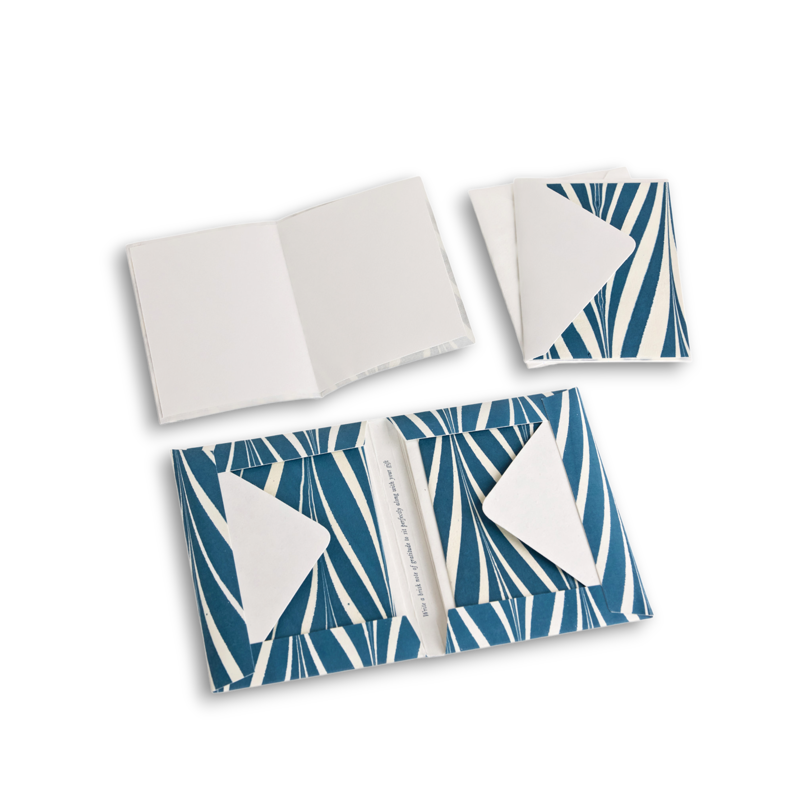 Ocean Curl – Hand Marbled Greeting Card Set (6" x 4" | Set of 8 Cards & Envelopes)