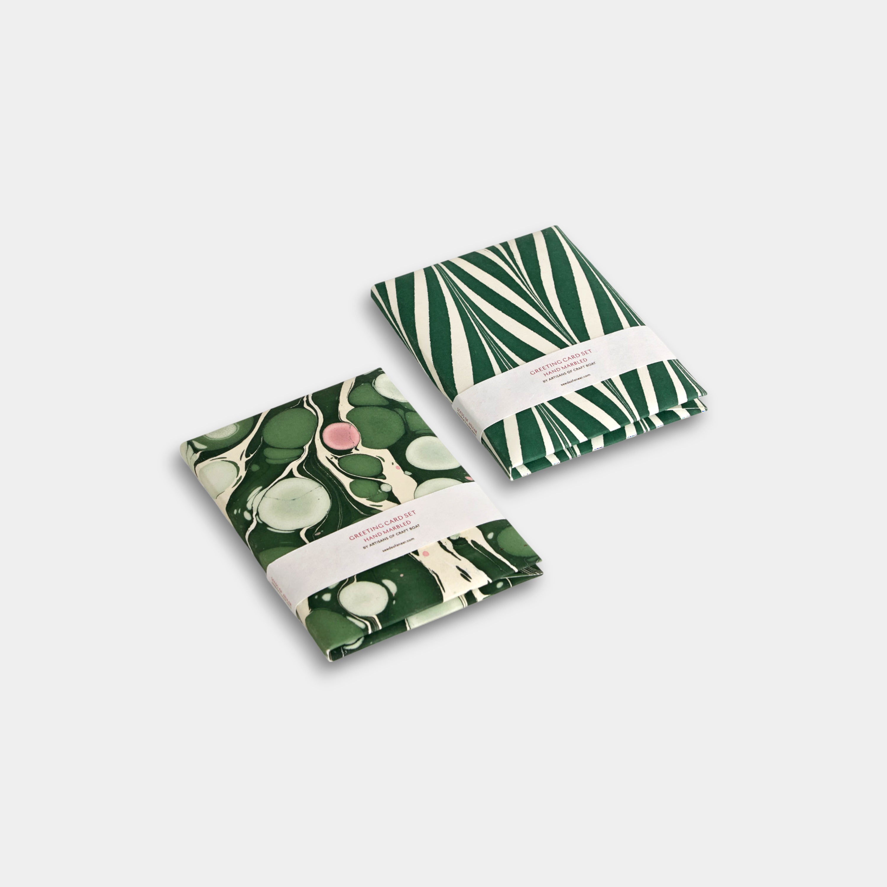 Palm Wave – Hand Marbled Greeting Card Set (6” x 4” | 100% Recycled Cotton Paper)