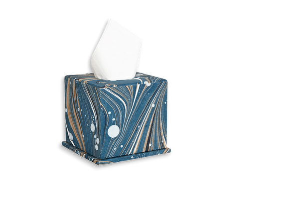 Celestial Marble – Tissue Box Cover in Celeste Blue