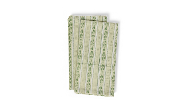Reva Sage – Hand Block Printed Linen Napkin (Set of 2) | Size: 18