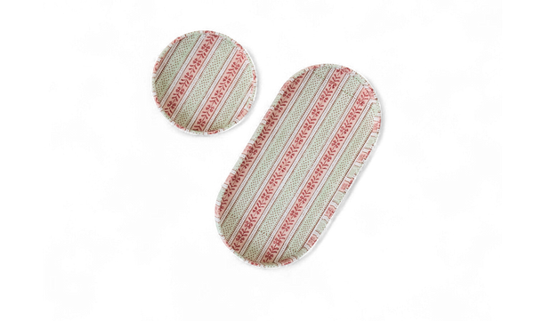 Rose Trail – Hand Block Printed Tray Set (Set of 2) (Large: 4.5