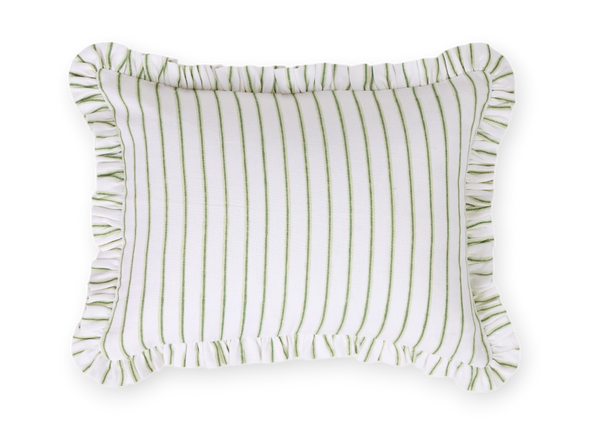 Stripe Frill – Hand Block Printed Linen Pillow Cover (12