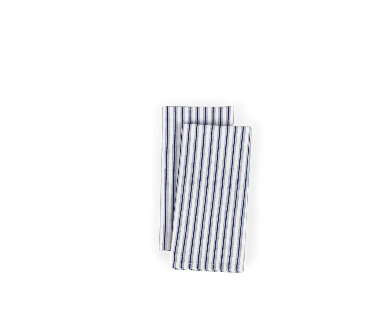 Harbor Blue Shadow Stripe – Hand Block Printed Cotton Napkin (Set of 2) (18" x 18")