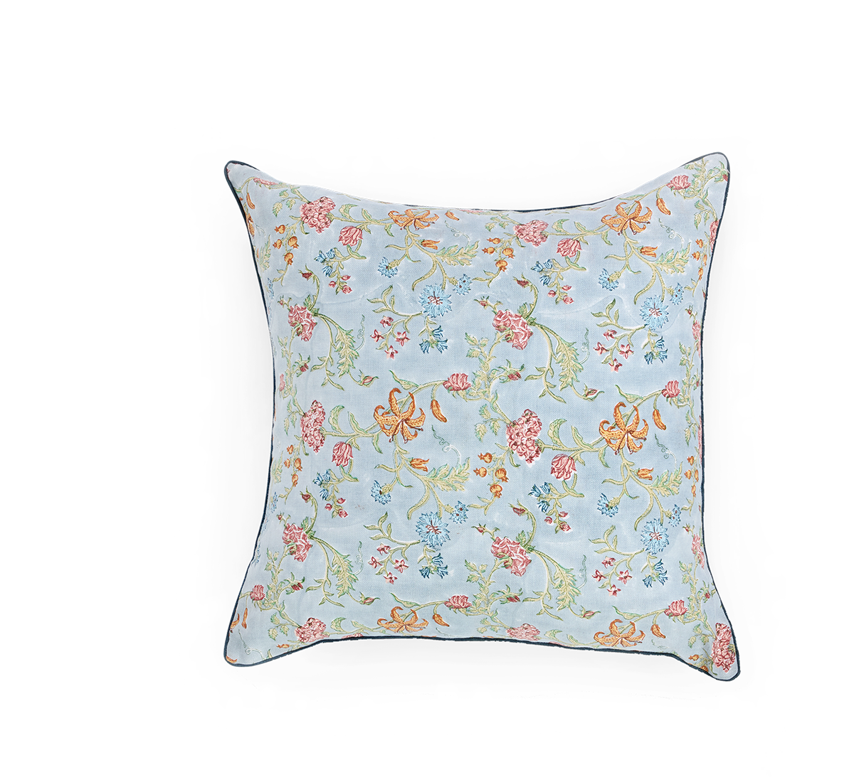 Neel Bagh – Hand Block Printed Linen Pillow Cover (20" x 20")