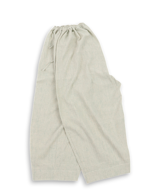 Aira Trousers – Kala Cotton Handwoven Stripe Pants (Soft Sage Stripes | One Size)