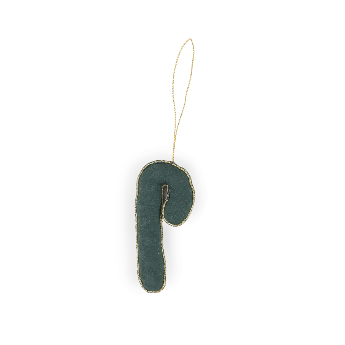 Candy Cane – Hand Embroidered Christmas Ornament (4.5" × 2.5")