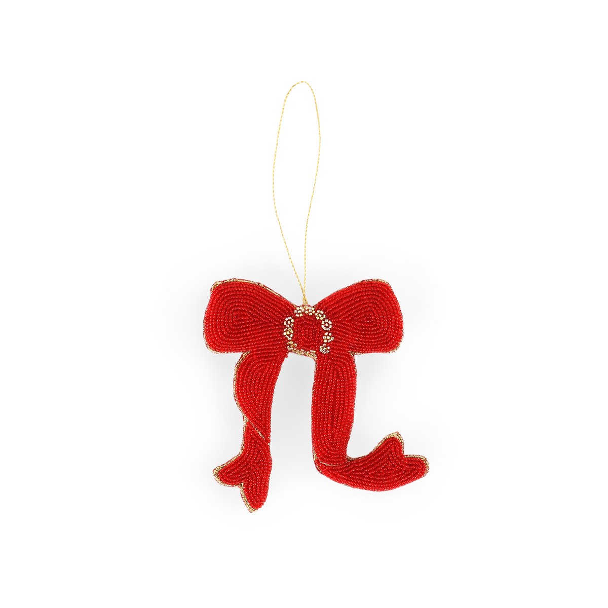 Bow – Hand Embroidered Christmas Ornament (5.25" × 4.25")