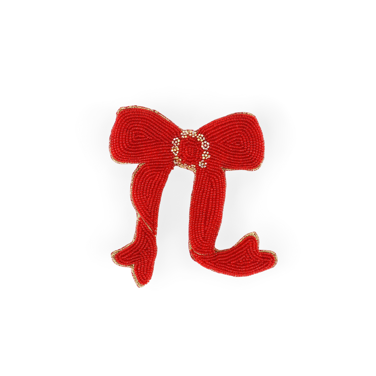 Bow – Hand Embroidered Christmas Ornament (5.25" × 4.25")
