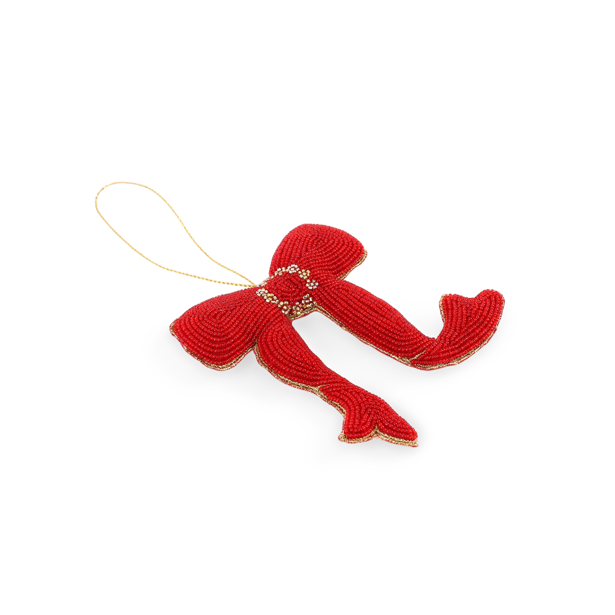 Bow – Hand Embroidered Christmas Ornament (5.25" × 4.25")