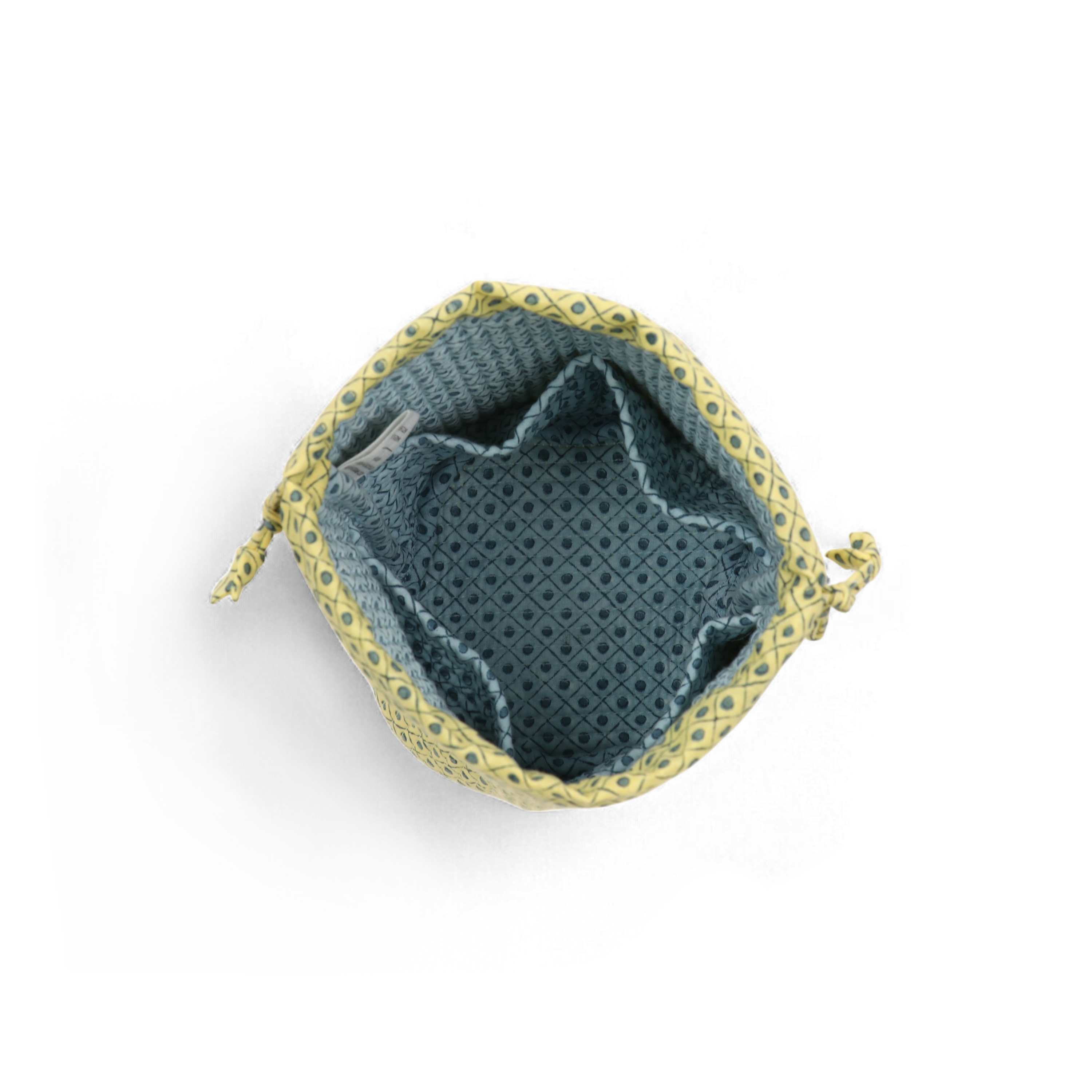 Myra Blue – Hand Block Printed Quilted Pouch (Jewelry & Beauty Organizer)