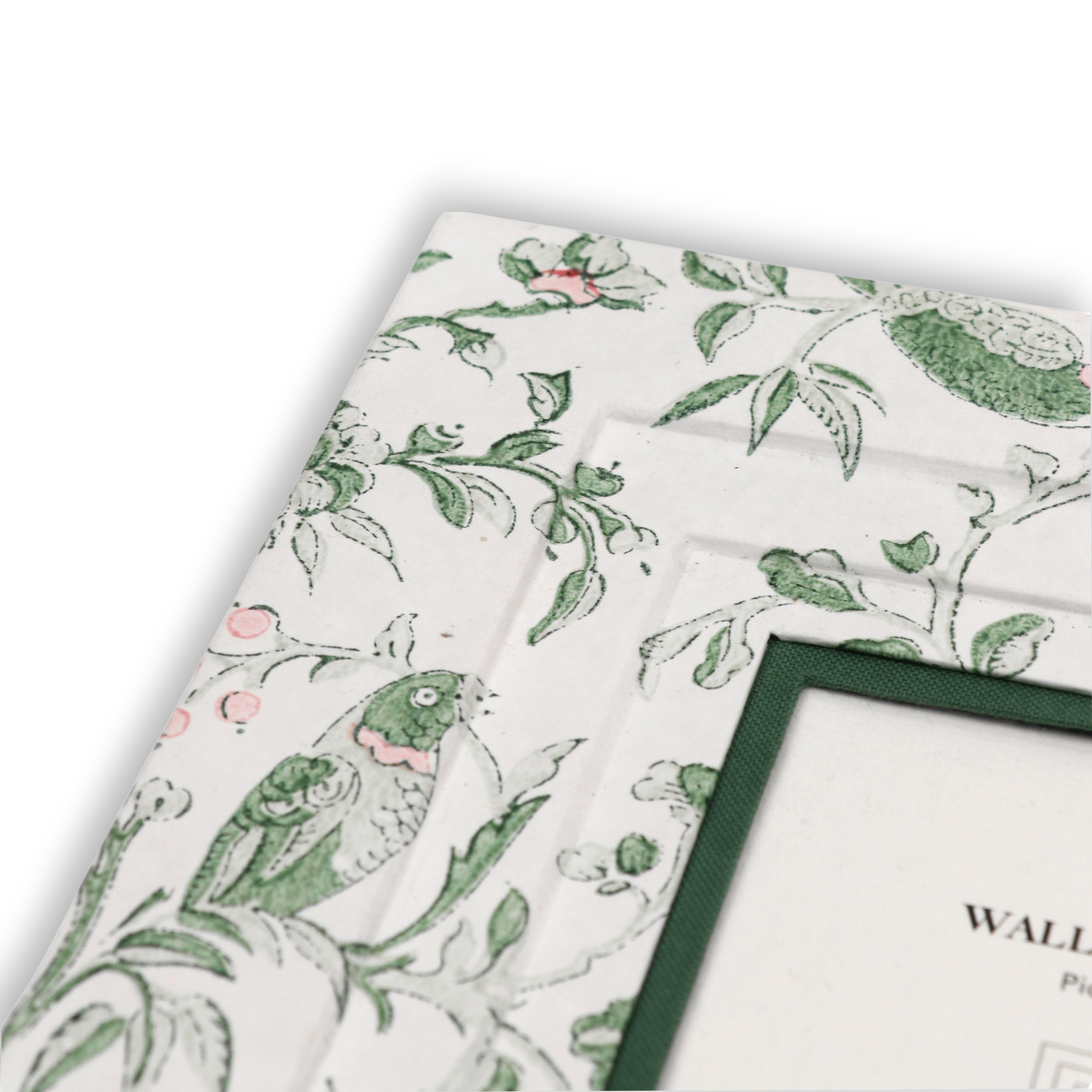 Bagh Parrot – Hand Block Printed Wall Picture Frame (12" x 10", fits 7" x 5" picture)