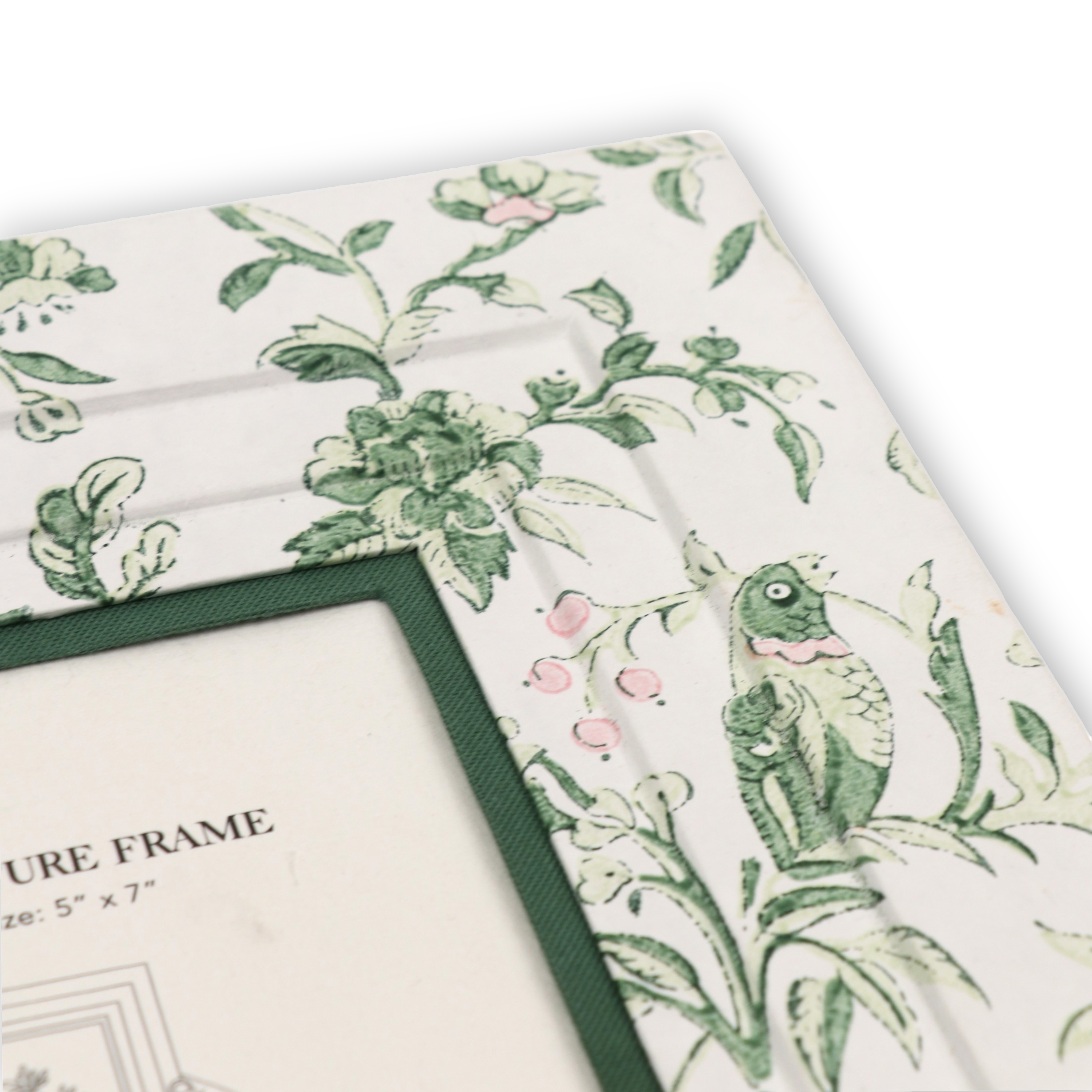 Bagh Parrot – Hand Block Printed Wall Picture Frame (12" x 10", fits 7" x 5" picture)