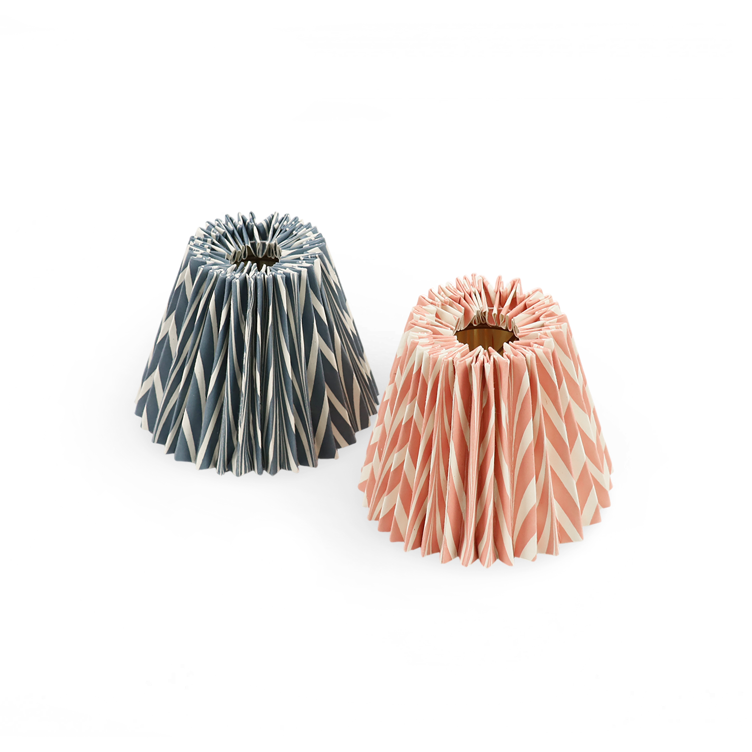 Indigo Drift – Hand Marbled Pleated Lampshade (5.5” H x 6.75” W x 3.5” Ø | 100% Recycled Cotton Paper)
