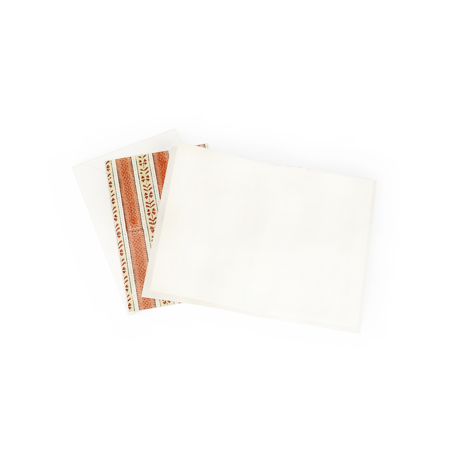 Rosewood Vines – Block Printed Greeting Card Set(6” x 4” | 100% Recycled Cotton Paper)