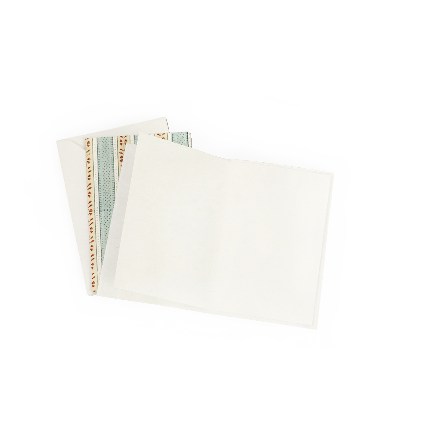Sage Meadow – Hand Block Printed Greeting Card Set (6” x 4” | 100% Recycled Cotton Paper)