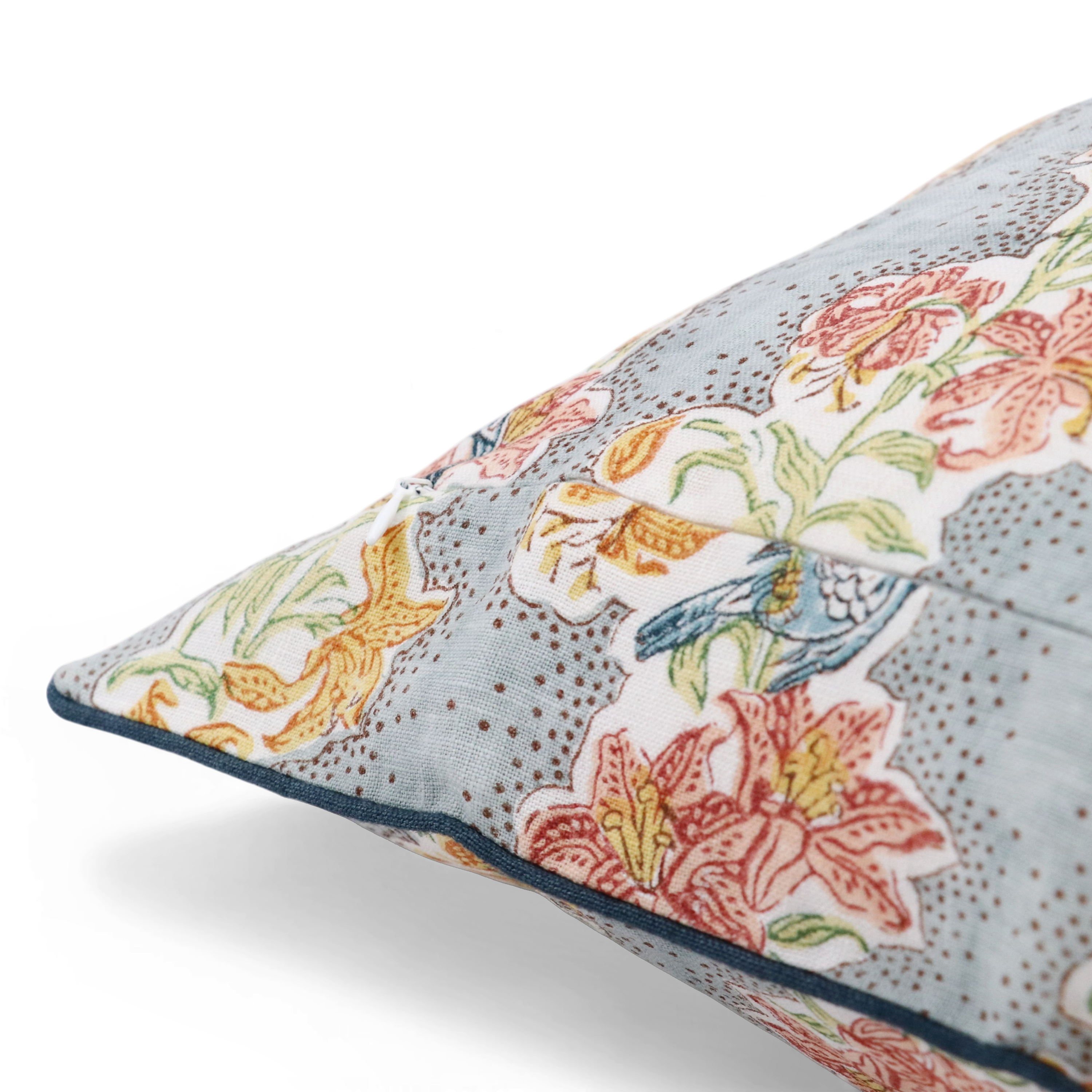 Sky Garden – Hand Block Printed Linen Pillow Cover (20" x 20")